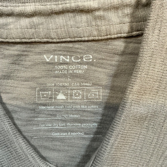 Vince 100 Percent Cotton Slub Polo Shirt Gray Size L - Picture 5 of 6